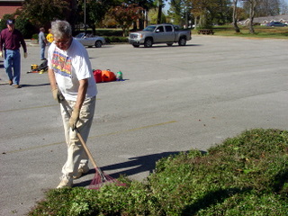 Rake that church yard!