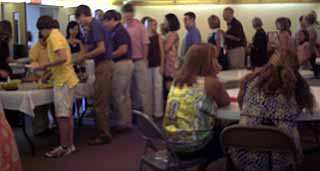 Line up for the food